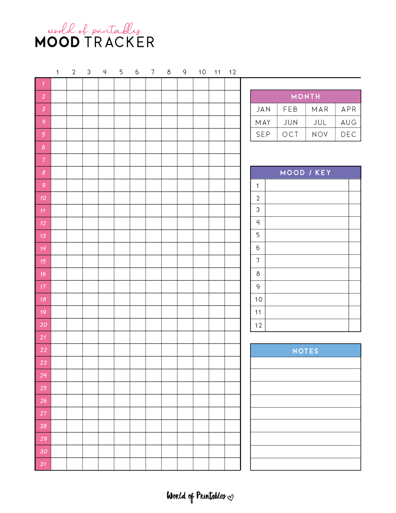 mood trackers - 16 free printable templates - world of printables